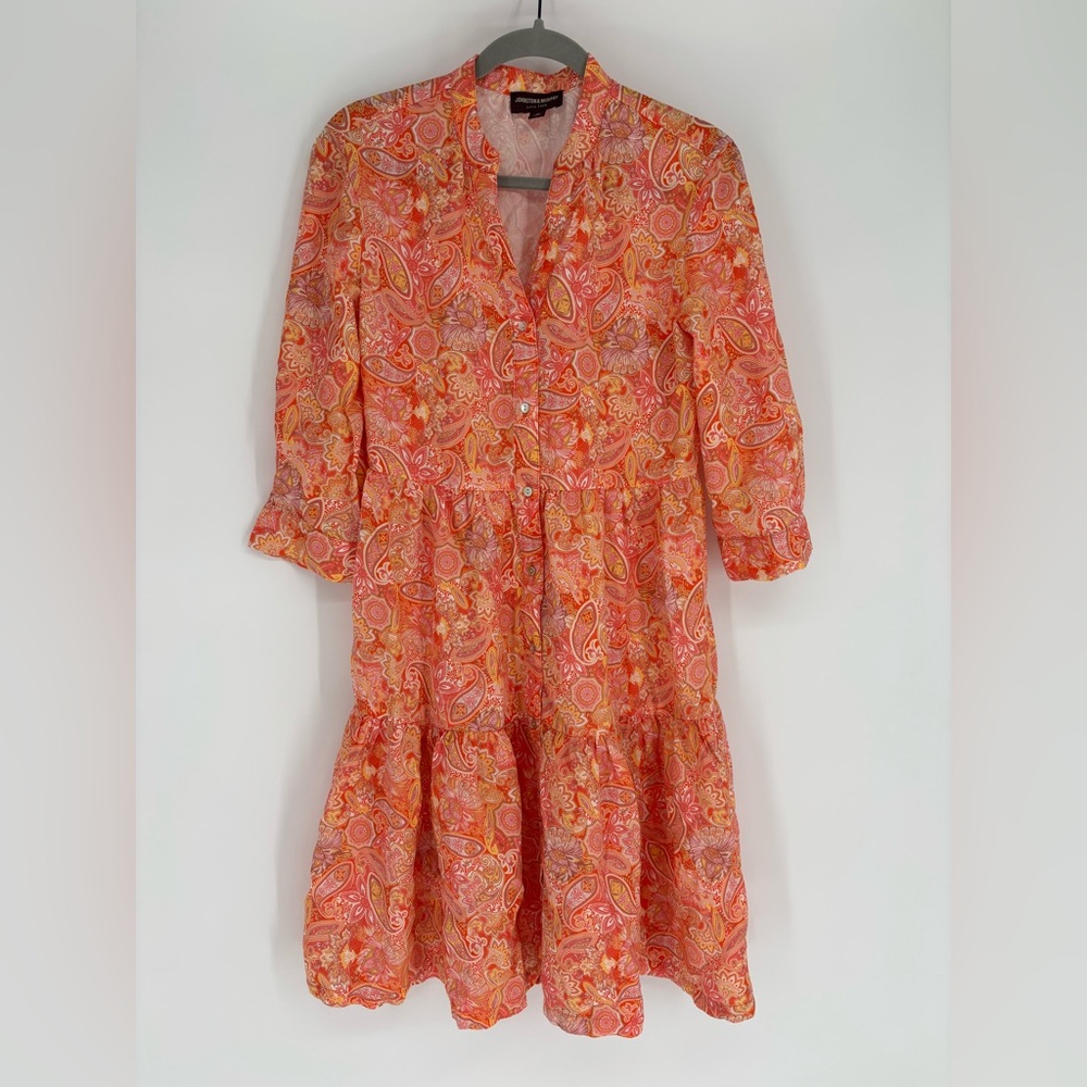 Johnstone & Murphy Paisley Print Button Shirt Dress - Picture 2 of 11